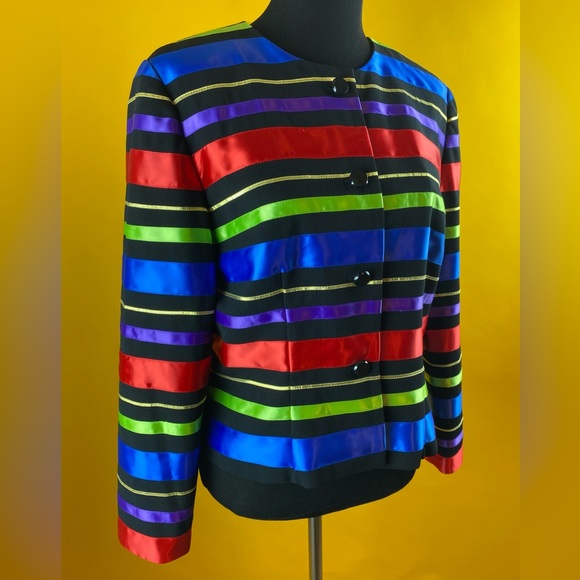 Maggy London Ribbon Striped Blazer - Picture 2 of 6